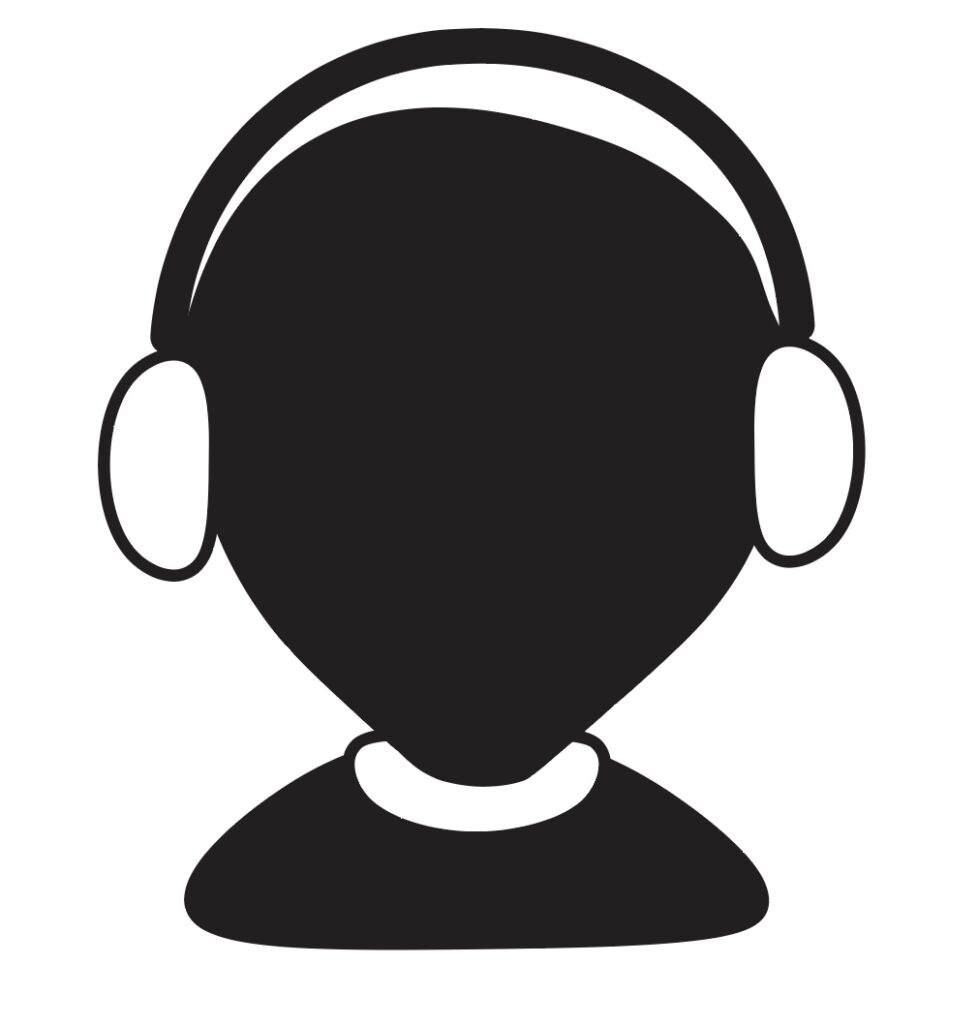 Vector image of a silhouette of a call center worker